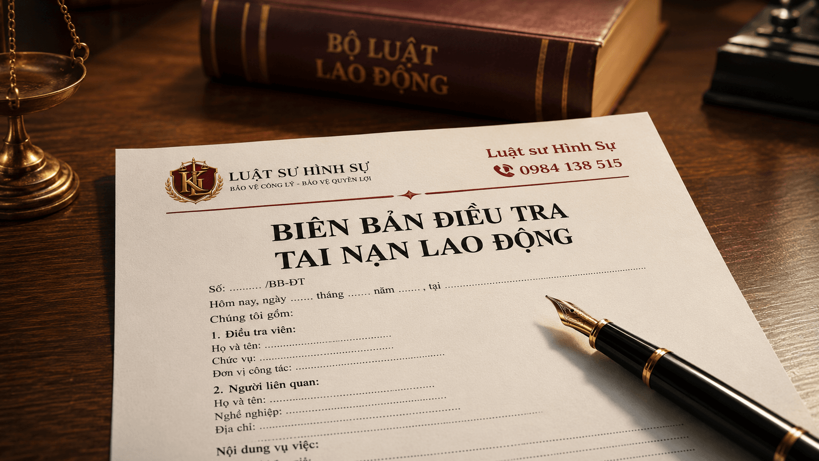 Mẫu biên bản điều tra tai nạn lao động