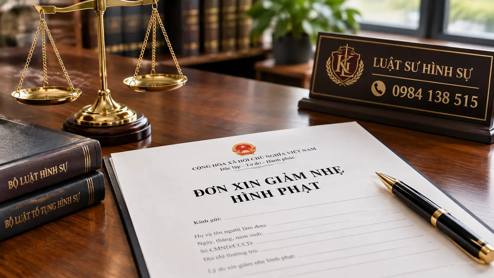 Đơn xin giảm nhẹ hình phạt cho bị cáo chuẩn pháp lý